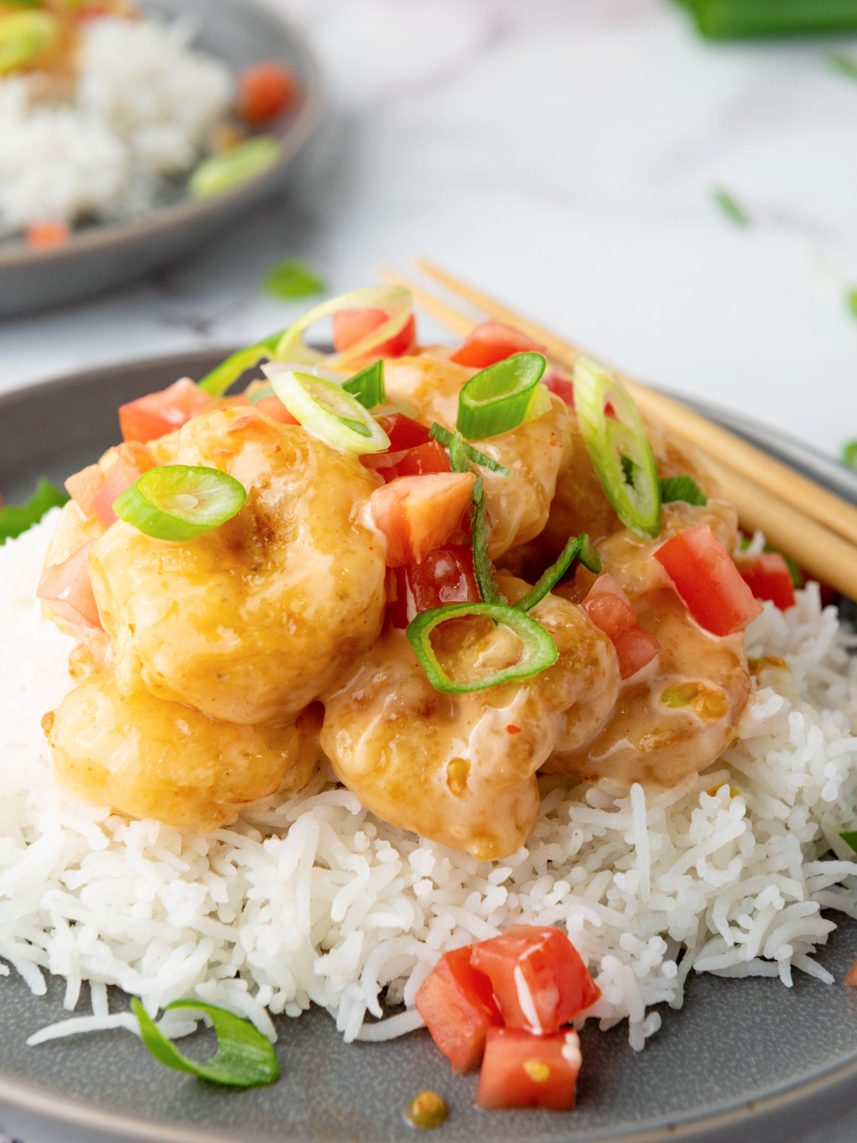 Plate of bang bang shrimp.