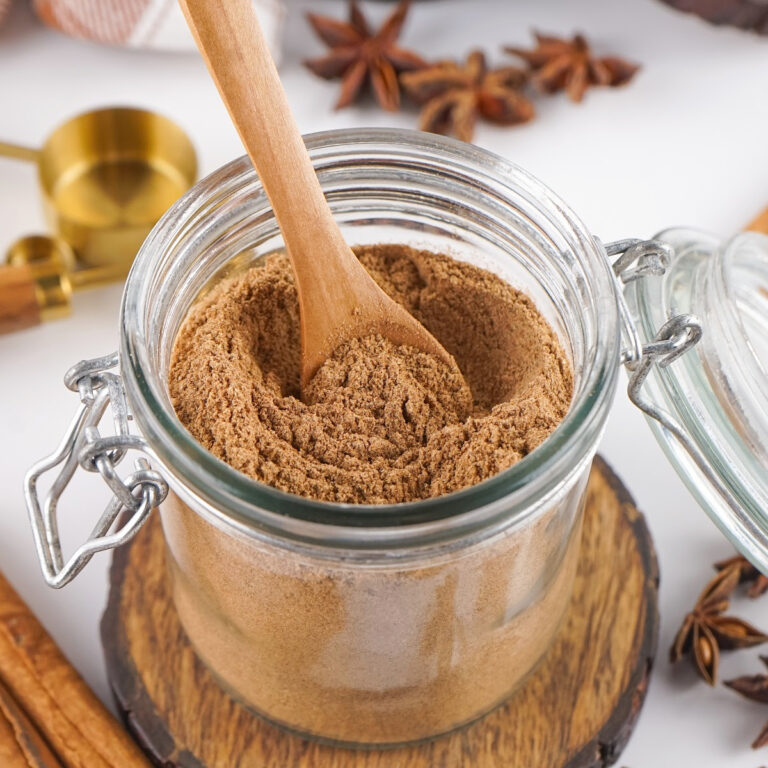 Jar of homemade chai spice mix.