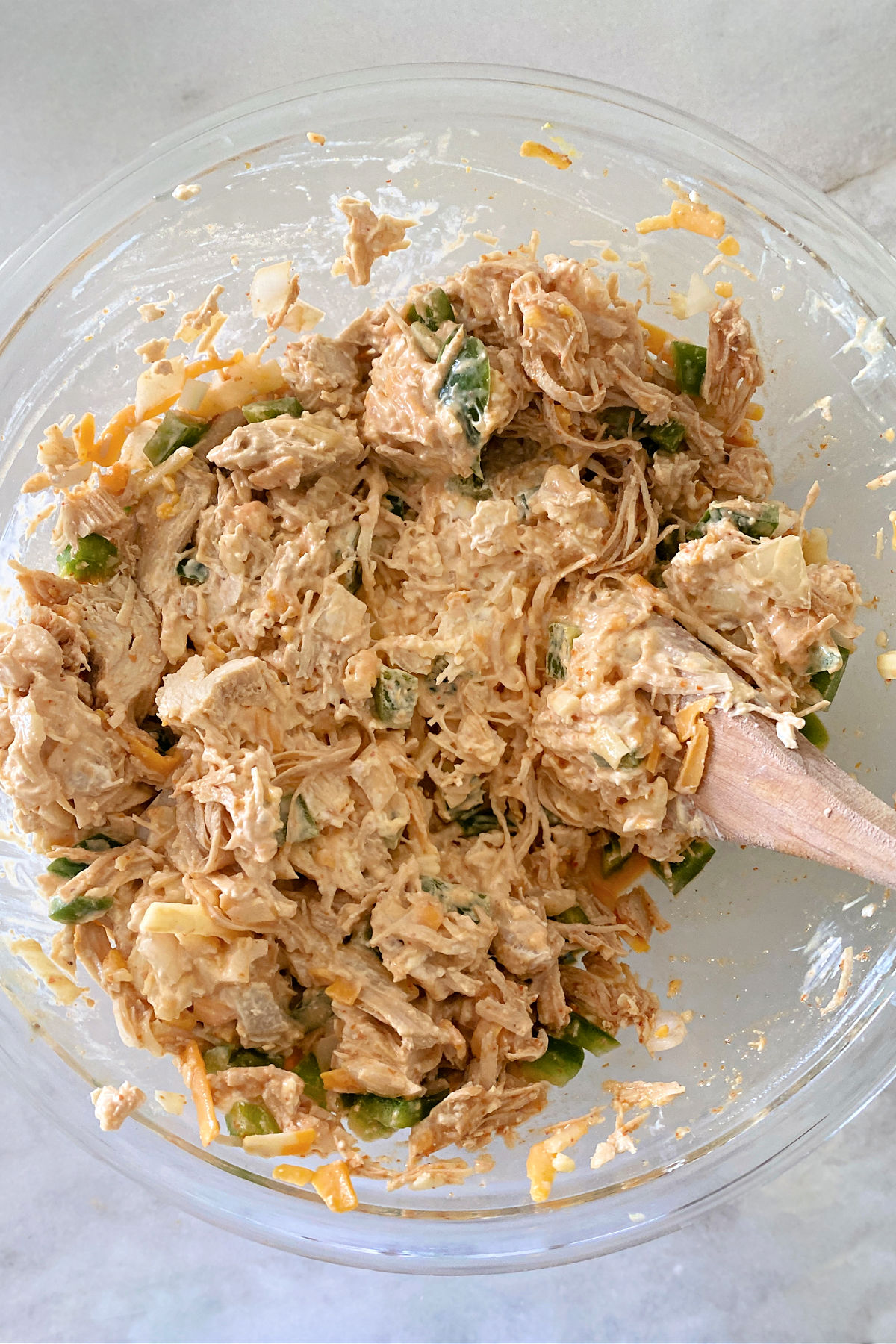 Creamy chicken mixture.