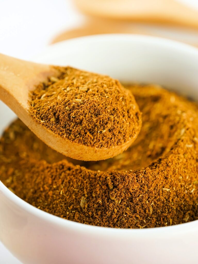 Spoonful of Chinese 5 spice seasoning.