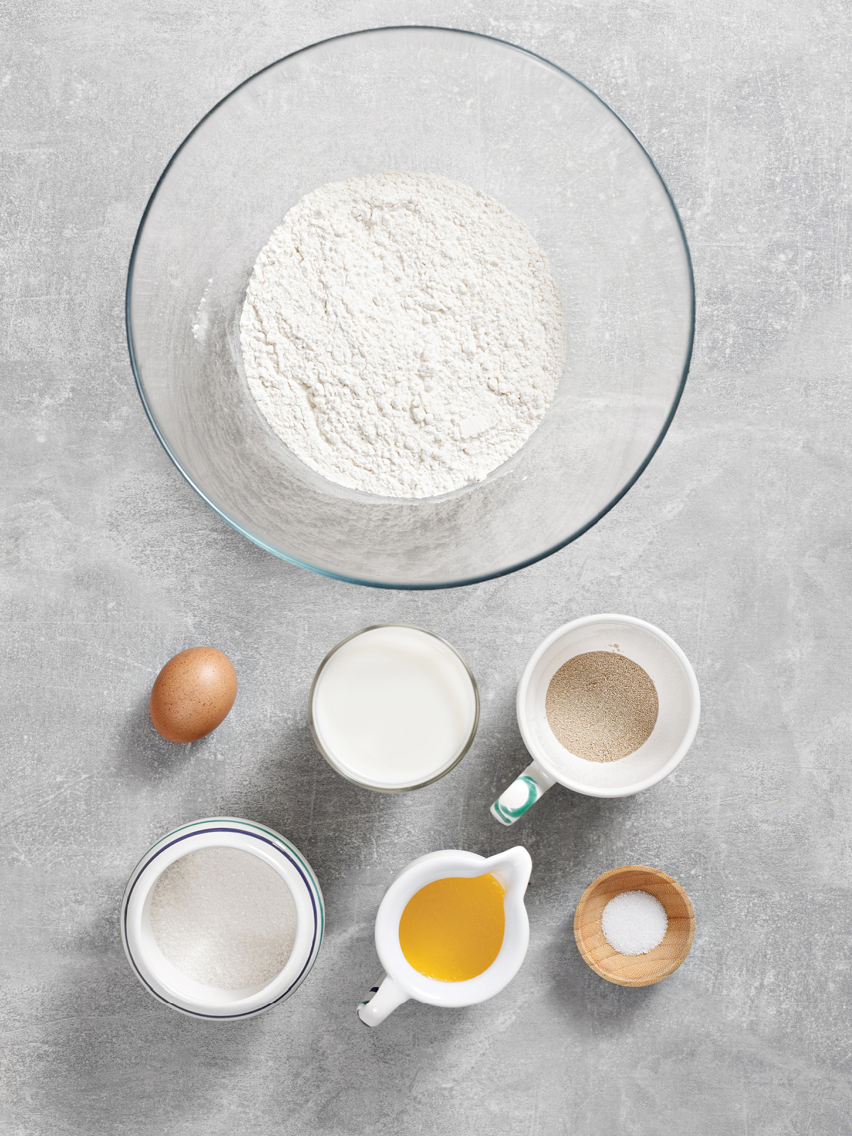 Ingredients to make dough.