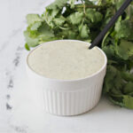 Jalapeno Ranch Dressing in a small ramekin.