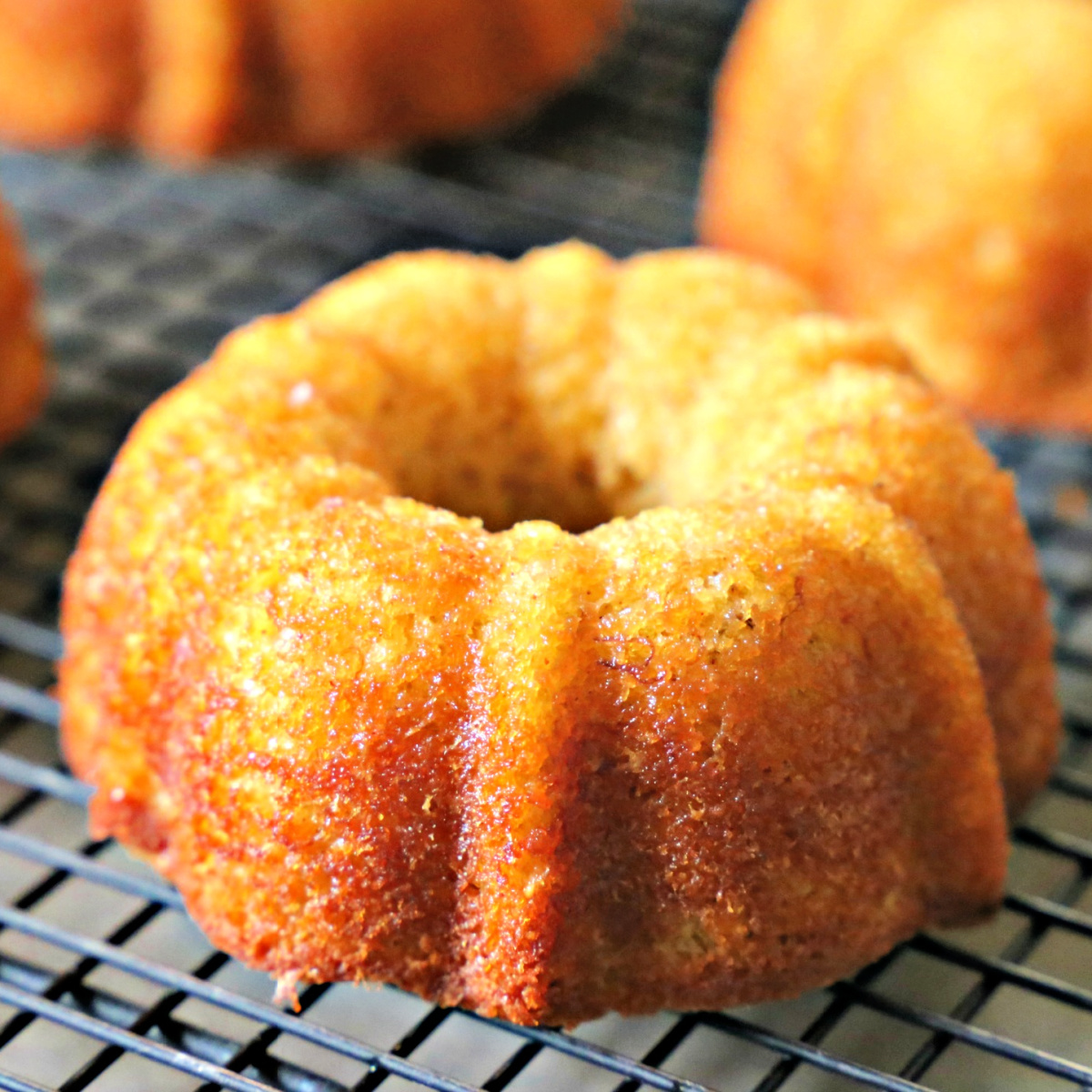 Miniature banana bundt cake.