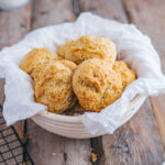 Basket of buttermilk biscuits.