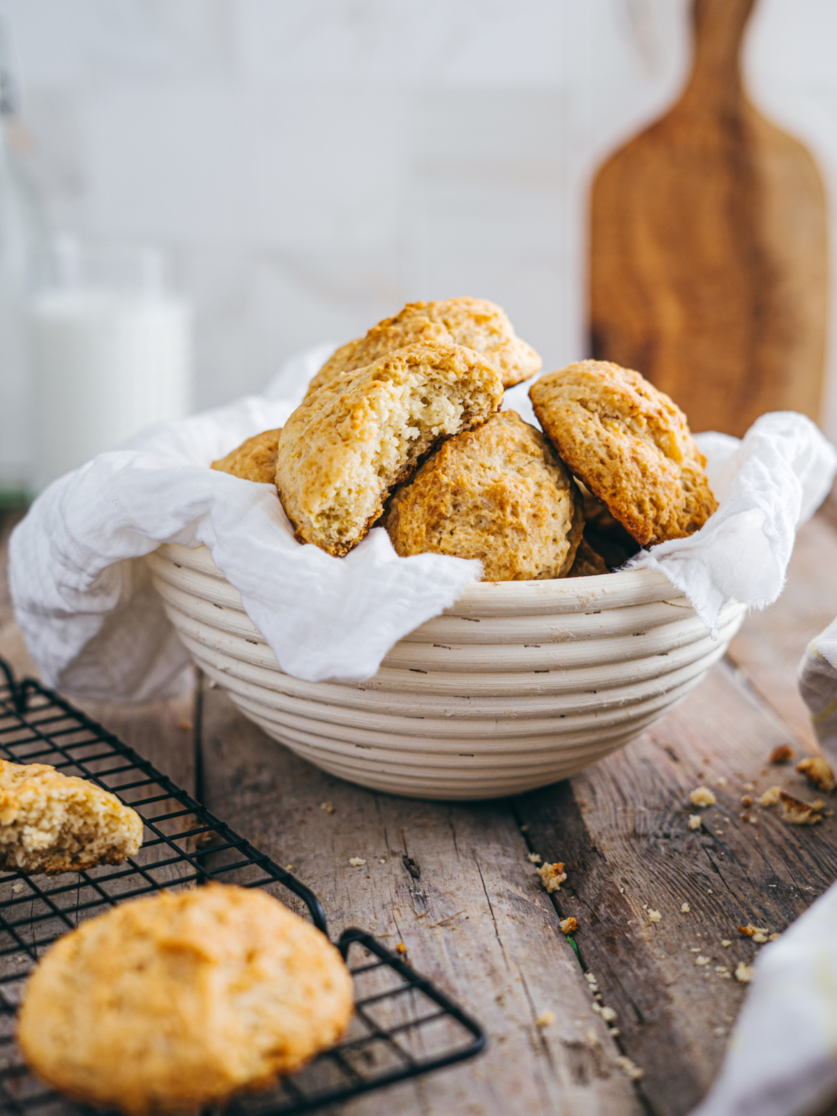 Basket of buttermilk drop biscuits.